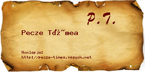 Pecze Tímea névjegykártya